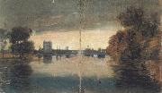 Joseph Mallord William Turner River Scene,Evening effect (mk31) oil painting artist